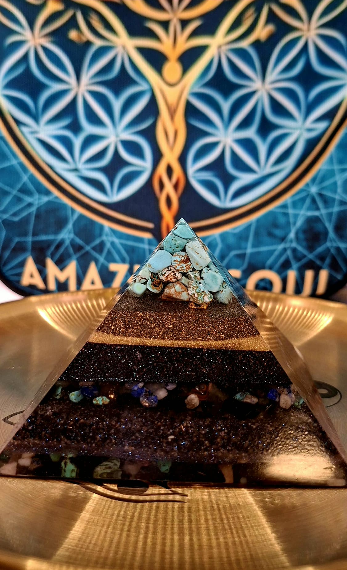 Piramidă orgonică Giza cu turcoaze